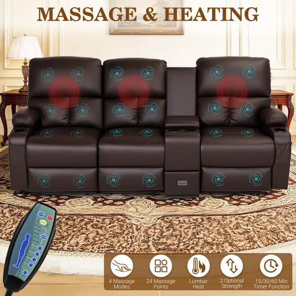 Recliner Loveseat with Massage & Heat