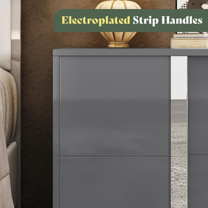 3-Piece Bedroom Set with 6-Drawer Dresser & 2 Nightstands, Grey