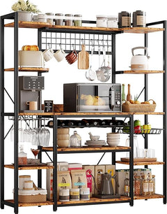 Large Baker's Rack with Power Outlet & Wine Storage
