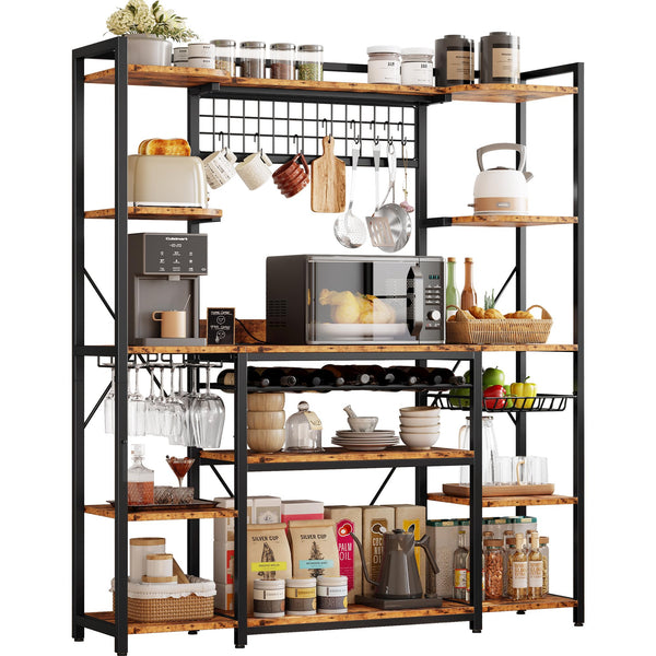 Large Baker's Rack with Power Outlet & Wine Storage