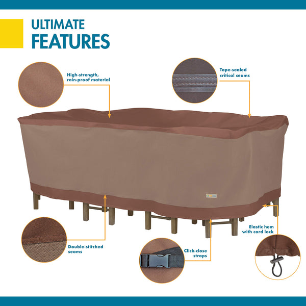 Waterproof Rectangular Oval Patio Table with Chairs Cover
