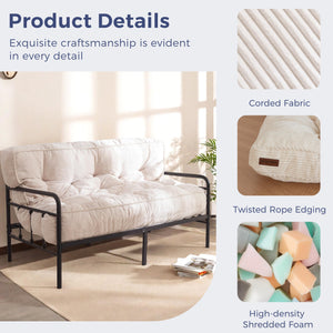 8-Inch Full Size Futon Mattress – Thick Shredded Foam Floor Sofa Bed