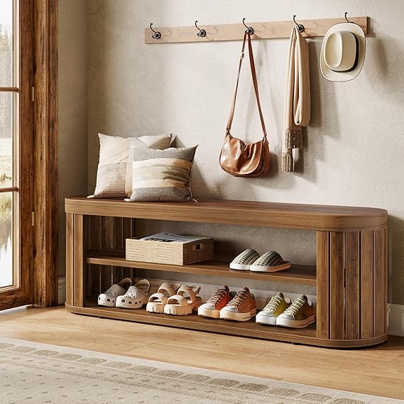 47" 2-Tier Shoe Storage Bench