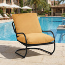 Modern Metal Frame Accent Chair with Upholstered Cushion