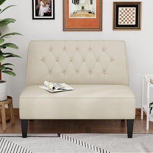 Button Tufted Loveseat Settee Bench – Velvet Upholstered 2-Seat Sofa
