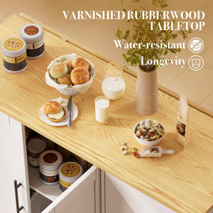 Rolling Kitchen Island with Storage and Drop Leaf