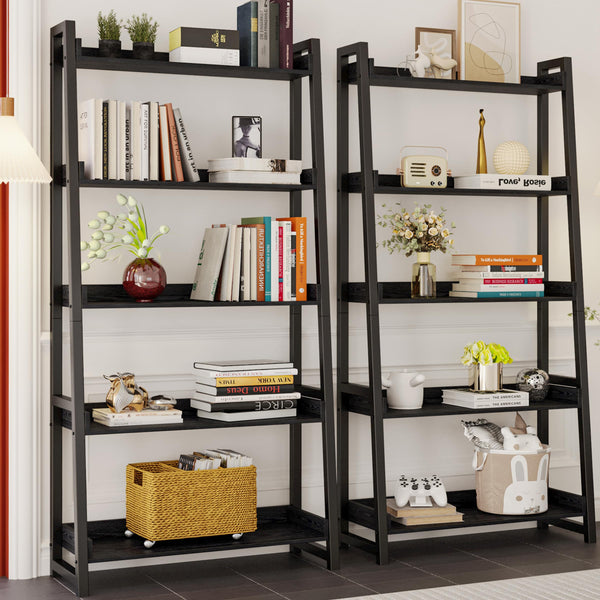 5-Tier Ladder Shelf – Industrial Bookcase