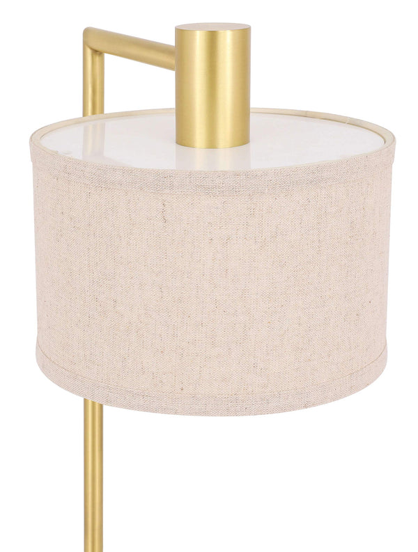 USB Table Lamp with Fabric Shade Iron Bedside Lamp