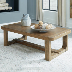 Light Brown Rectangular Coffee Table