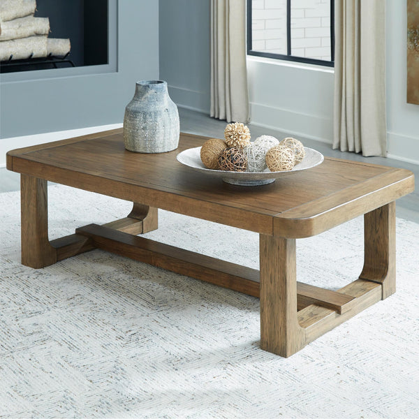 Light Brown Rectangular Coffee Table
