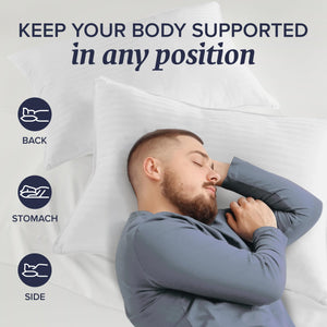 Down Alternative Bed Pillows – Set of 2 (Queen, King, European)