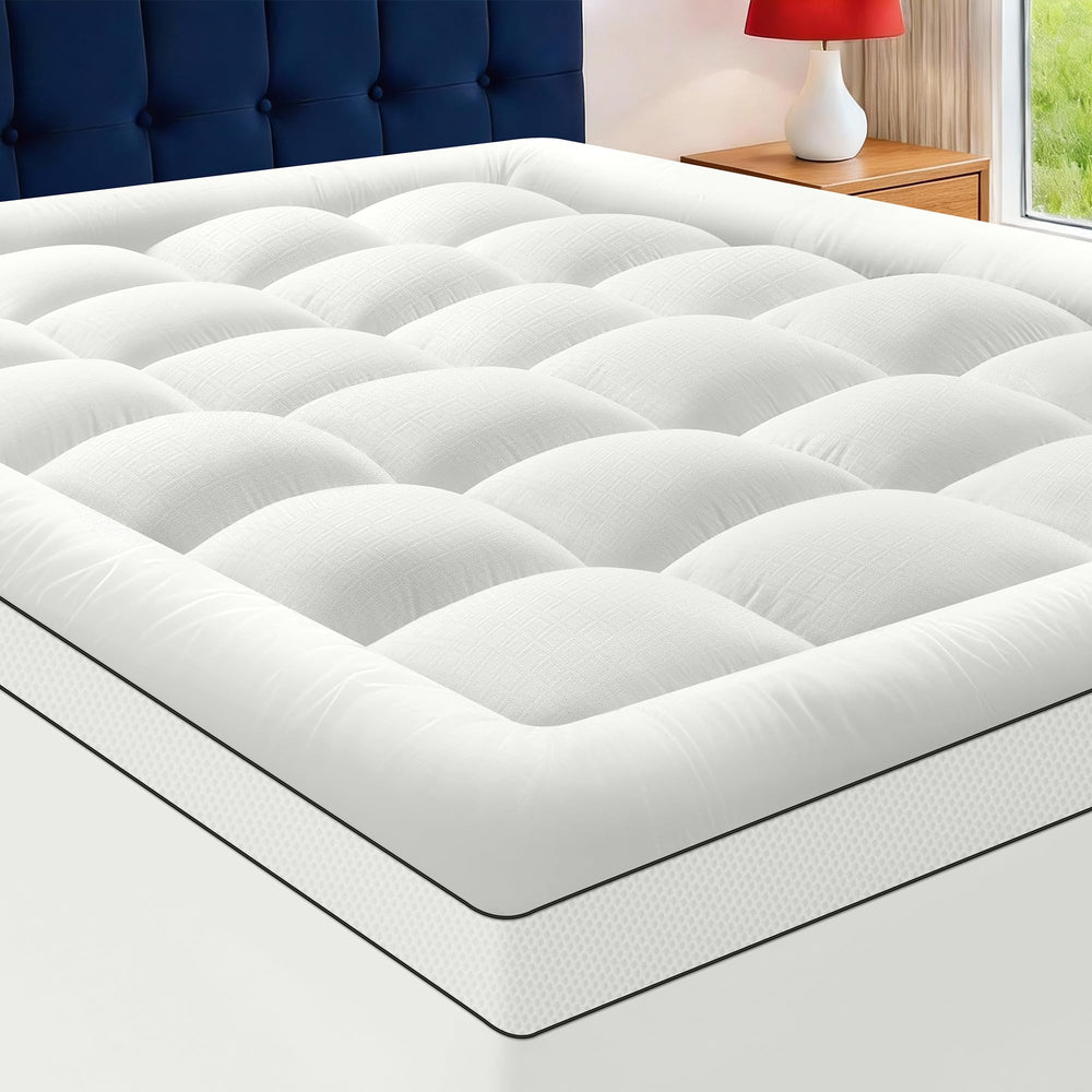 Pillow Top Mattress Topper – 1000GSM Down Alternative, Deep Pocket, Cooling