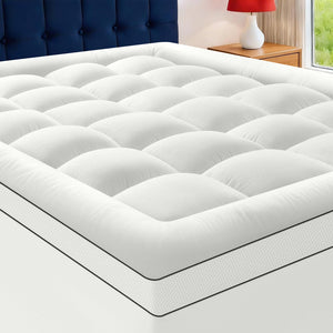 Pillow Top Mattress Topper – 1000GSM Down Alternative, Deep Pocket, Cooling