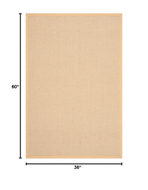 Natural Fiber Sisal Area Rug 3x5 with Fabric Border