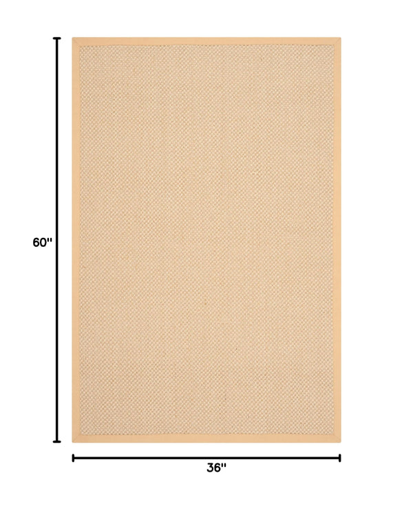 Natural Fiber Sisal Area Rug 3x5 with Fabric Border