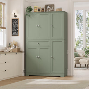 68" Tall Kitchen Pantry Storage Cabinet with Doors & Shelves
