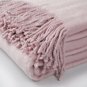 Fringed Mulberry Silk Throw Blanket