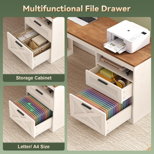 L-Shaped Electric Standing Desk with Drawers, Storage Shelves & Power Outlets, 66 Inch Corner Height Adjustable Computer Desk