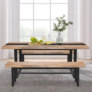 59-Inch Dining Bench Set of 2 – Industrial Kitchen & Bedroom Bench