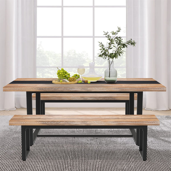 59-Inch Dining Bench Set of 2 – Industrial Kitchen & Bedroom Bench