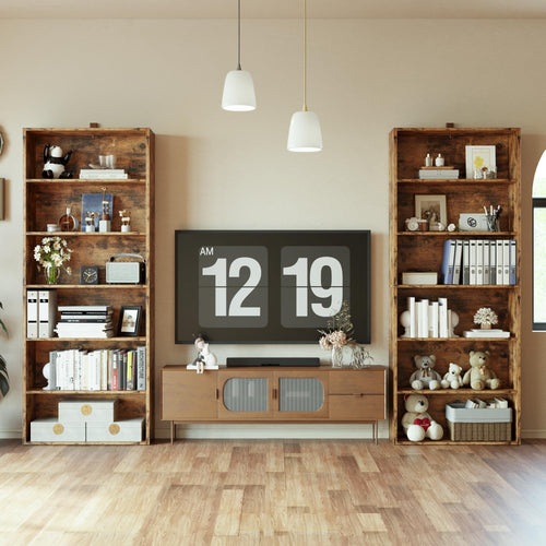6-Tier Bookcase Set of 2 — 70" Tall