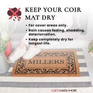 Personalized Coco Coir Door Mat with Non-Slip Vinyl Backing