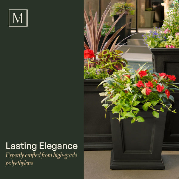 16-Inch Square Self-Watering Planter