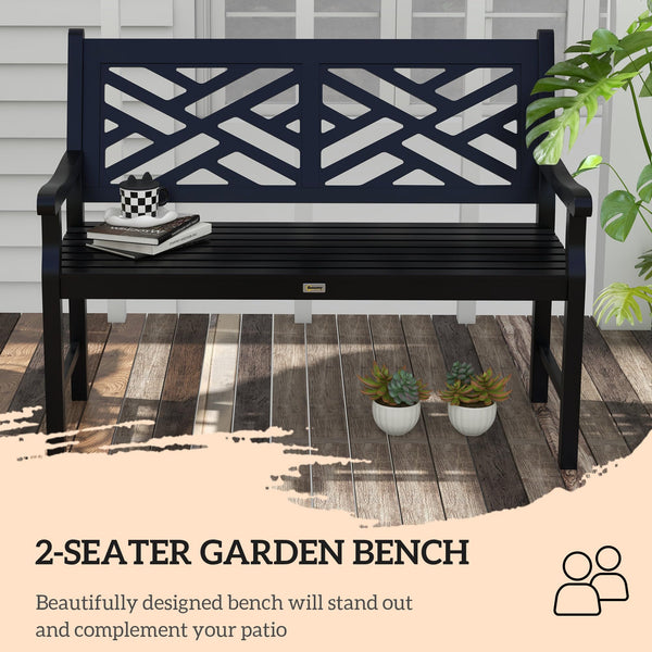 Outdoor Wood Patio Bench – 2-Person, 46" W