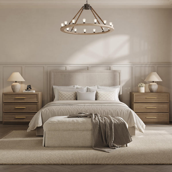 Oversized Nightstand Set of 2 with 3-Drawer Storage