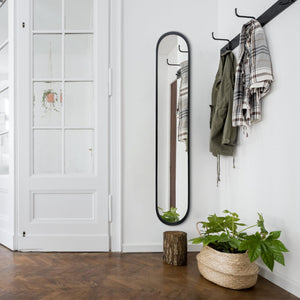 Full Length Oval Wall Mirror with Metal Frame