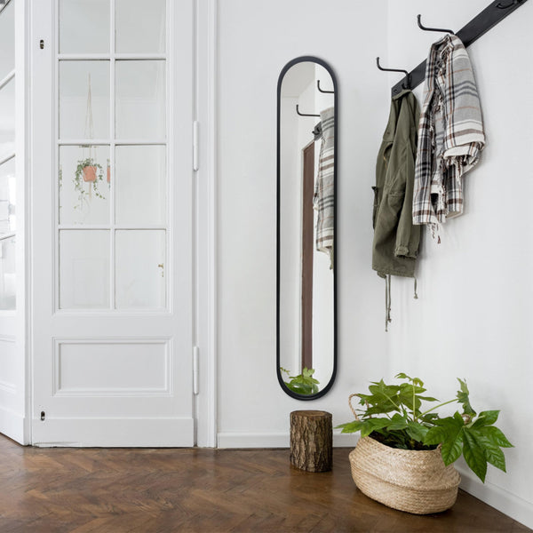 Full Length Oval Wall Mirror with Metal Frame