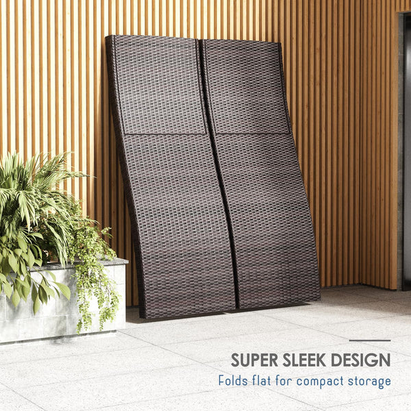 Outdoor Wicker Chaise Lounge Chair with Reclining Backrest