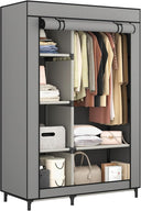 Portable Wardrobe Closet with 6 Shelves & Hanging Rod