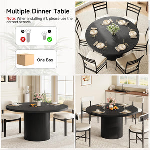 47" Round Dining Table with Fluted Base