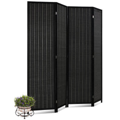 4-Panel Folding Wood Room Divider Privacy Screen