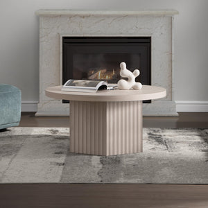 Round Fluted Coffee Table with Storage
