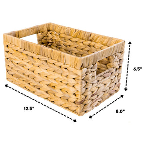 Water Hyacinth Storage Baskets – Handwoven Wicker Shelf Organizers