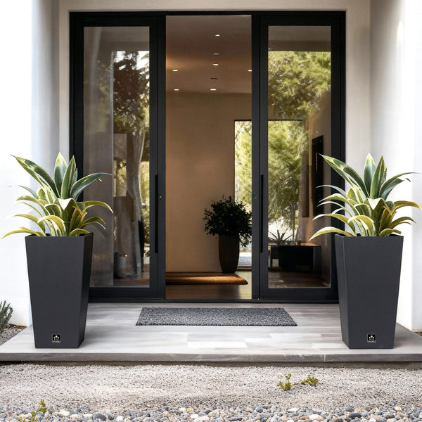 30 Inch Tall Outdoor Indoor Planter – Weather Resistant with Drainage Holes