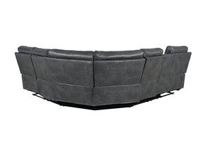 L-Shaped Manual Reclining Sectional Sofa with Storage & Cup Holders