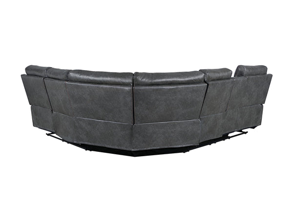 L-Shaped Manual Reclining Sectional Sofa with Storage & Cup Holders
