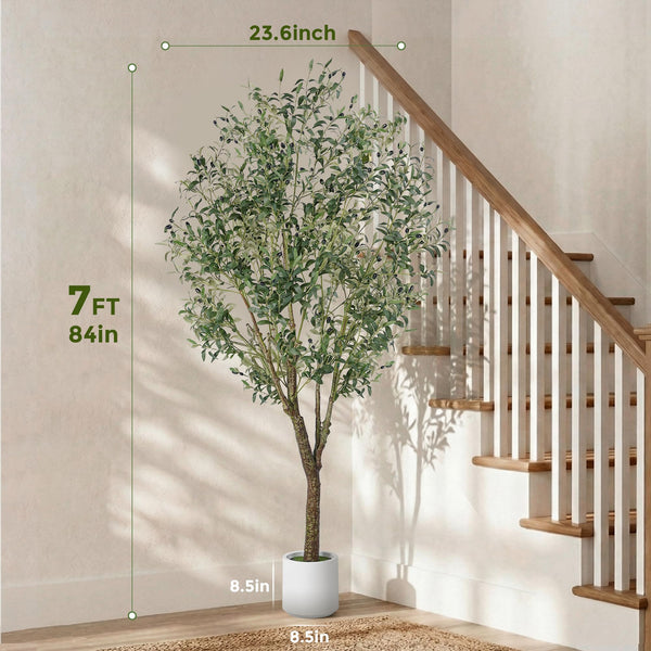 Artificial Olive Tree with White Planter – Indoor Faux Plant