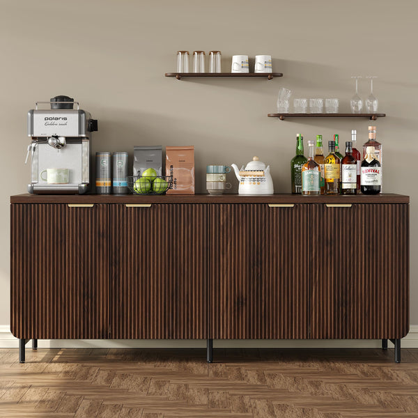 66.2" Fluted Buffet Cabinet with 4 Doors & Shelves