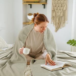Oversized Linen Blanket – Lightweight Breathable Throw for Bed & Sofa
