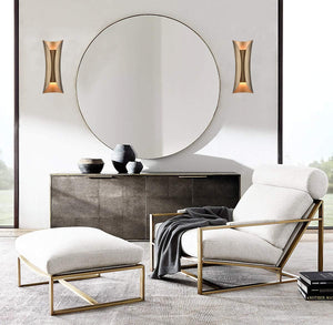 2-Light Brushed Brass Wall Sconce