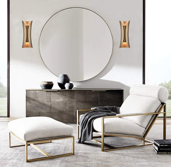 2-Light Brushed Brass Wall Sconce