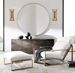 2-Light Brushed Brass Wall Sconce