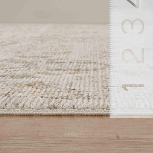 Beige Vintage Floral Area Rug – Polypropylene, Non-Shedding, Pet & Kid Friendly