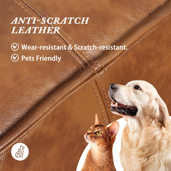 Genuine Leather Ottoman Pouf – Square & Round Foot Rest