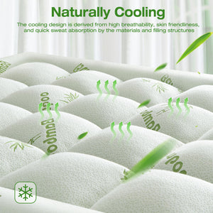 Bamboo Viscose Pillow Top Mattress Topper with Deep Pocket