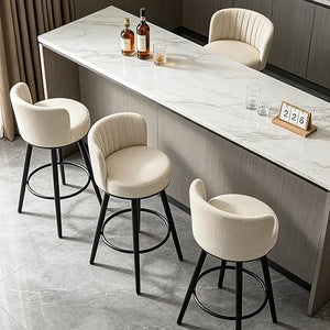 Swivel Bar Stools with Back & Footrest